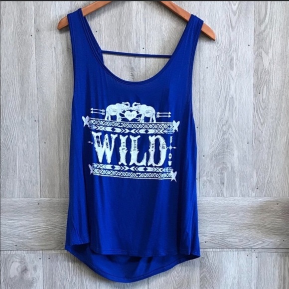 Cozy Casual Wild Tanks in Royal Blue - Picture 2 of 3